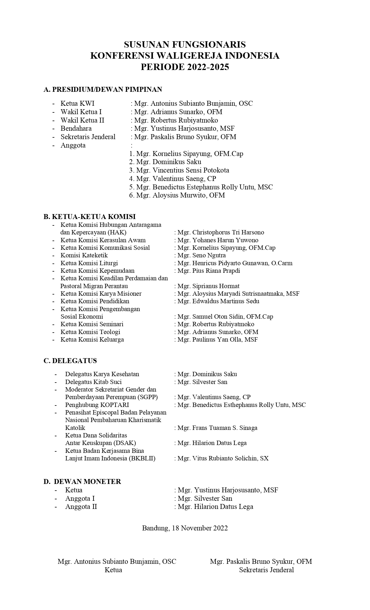 2022, Gereja Katolik Indonesia, Iman Katolik, Komisi Kataketik KWI, Komsos KWI, Konferensi Waligereja Indonesia, Katakese, Umat Katolik, Sidang Uskup, Uskup Indonesia, sidang sinodal